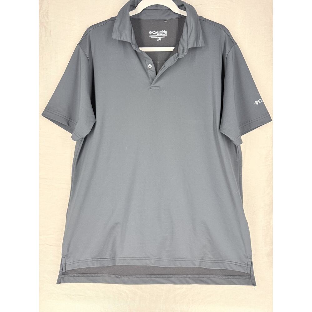 Columbia Golf Dri-Style Polo Black Shirt Men L Stretch Logo’d